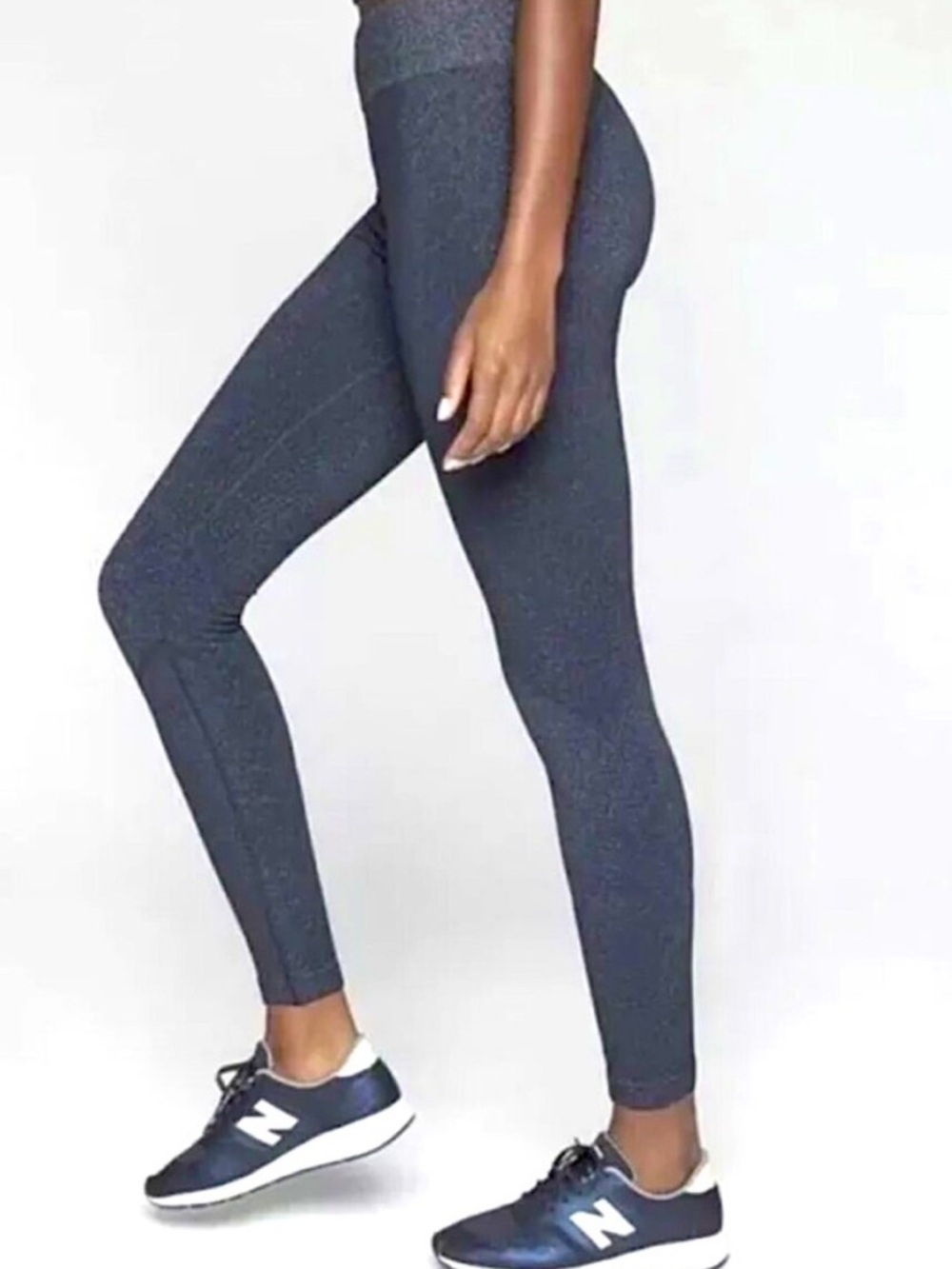 ATHLETA SEAMLESS GLITTER SPARKLE BLUE SIZE MEDIUM TRENDING LEGGINGS PANTS